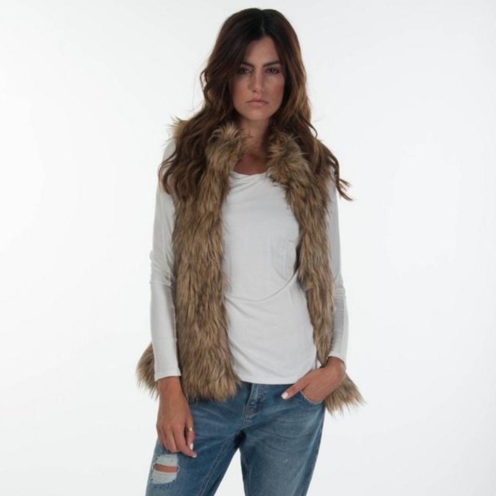 PPLA Faux Fur Beige Vest